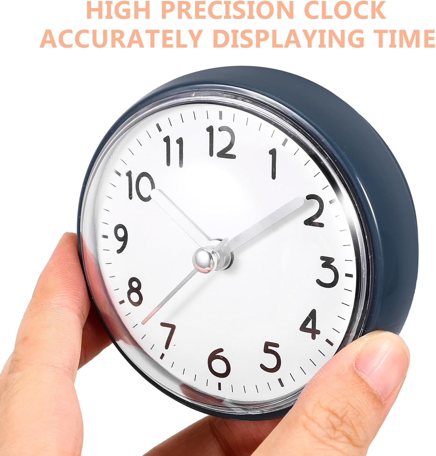 Toyvian Bathroom Clock with Suction Cup Stylish Mini Wall Clock for Kitchen Bedroom Office and Shower Easy to Install Fog-Resistant Light and Fresh Decorative Timer