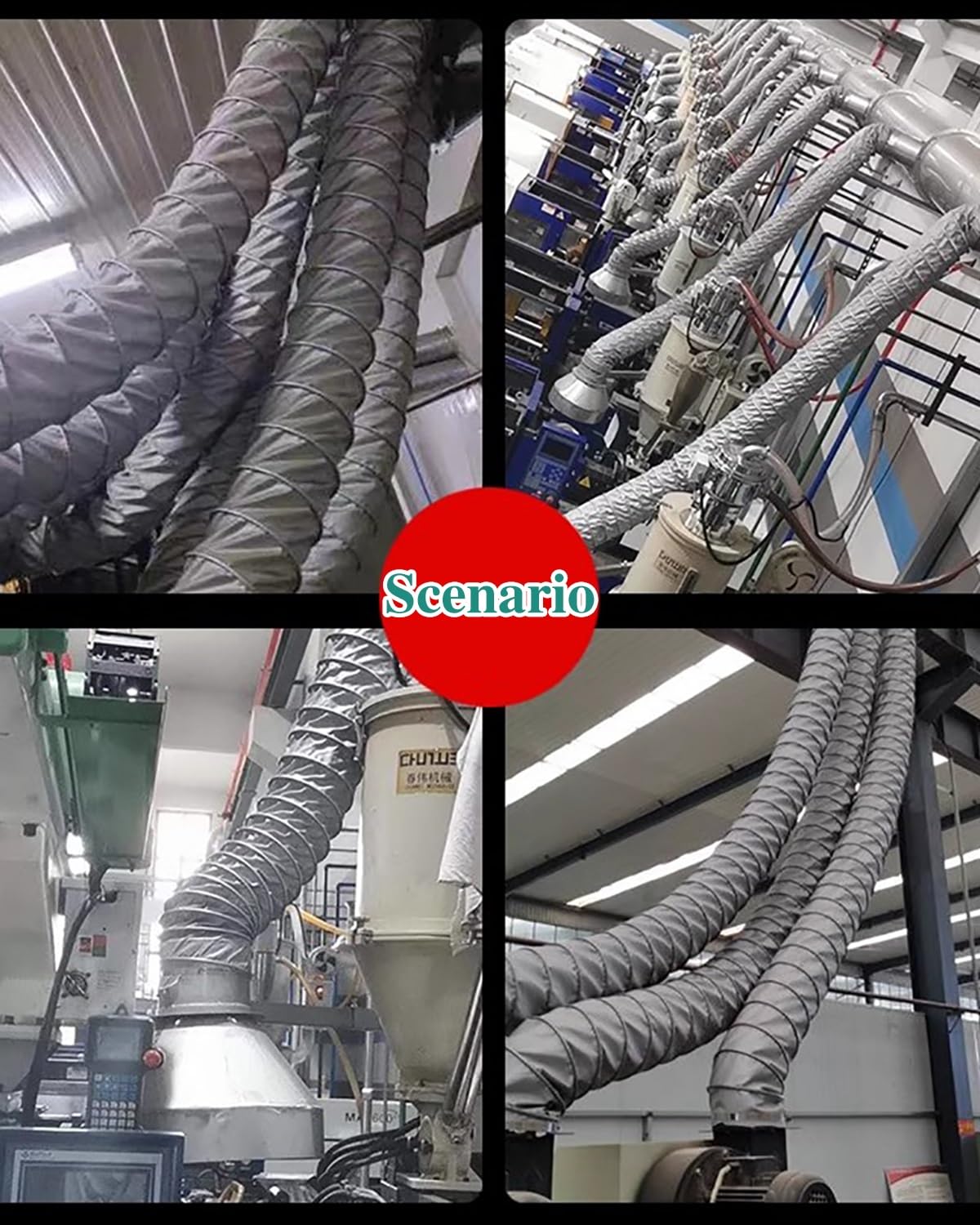 Tubo flessibile di sfiato in alluminio per spazi ristretti, soluzione durevole per ventilatori di ventilazione, ideale per aree lavanderie compatte