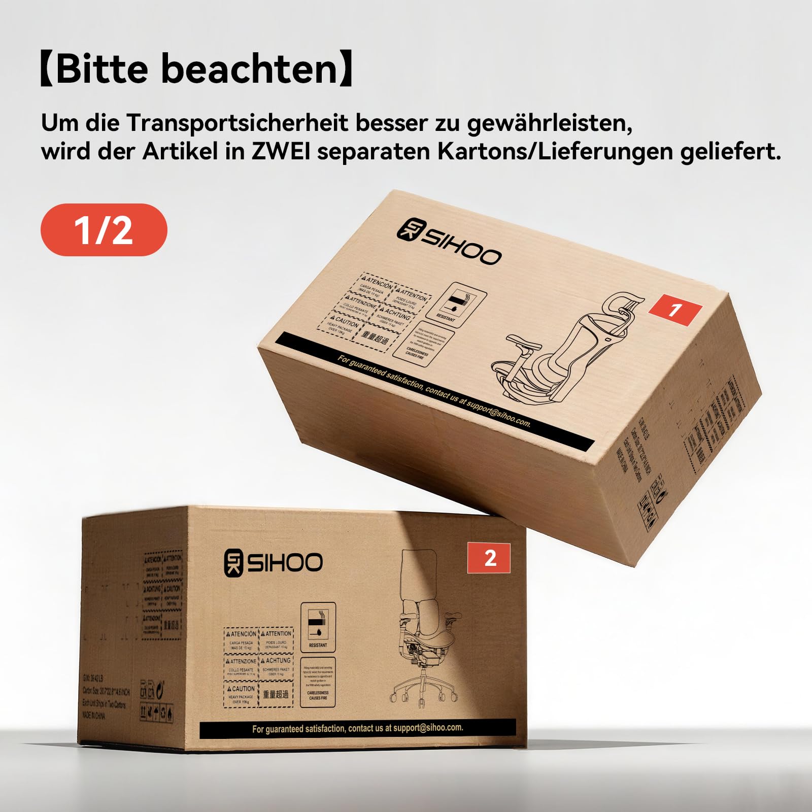 SIHOO Doro S300 Ergonomischer Bürostuhl [TESTSIEGER], Computerstuhl, mit dualem dynamischem Lendenwirbelstützsystem, 6D-koordinierten Armlehnen, verstellbarem Rollstuhl (Schwarzem Samt-Mesh)