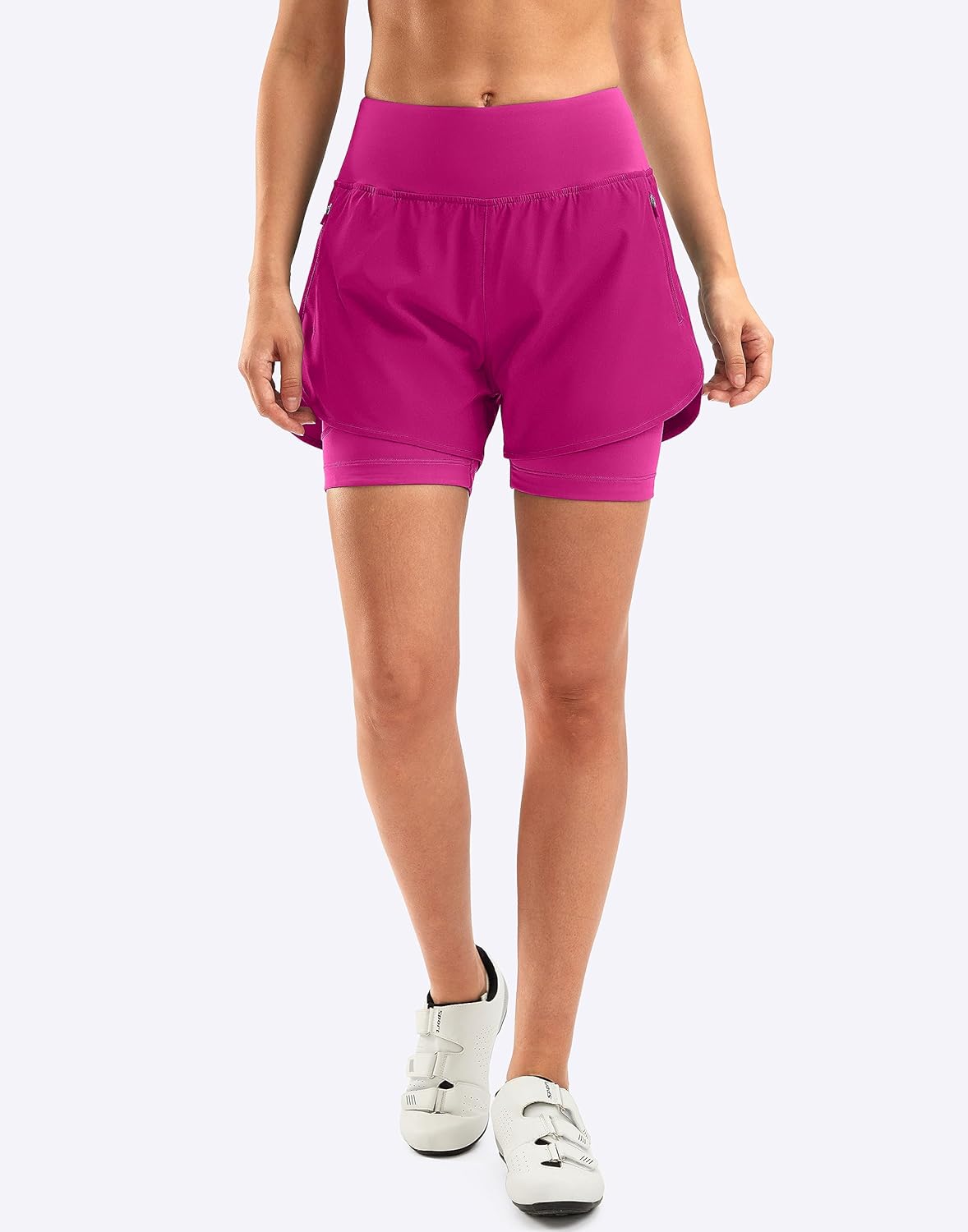 Bikewa Women's Mountain Bike Shorts 4D Padded Cycling Riding Biking Bicycle Biker Cycle Shorts for Women Zipper Pockets - Image 2