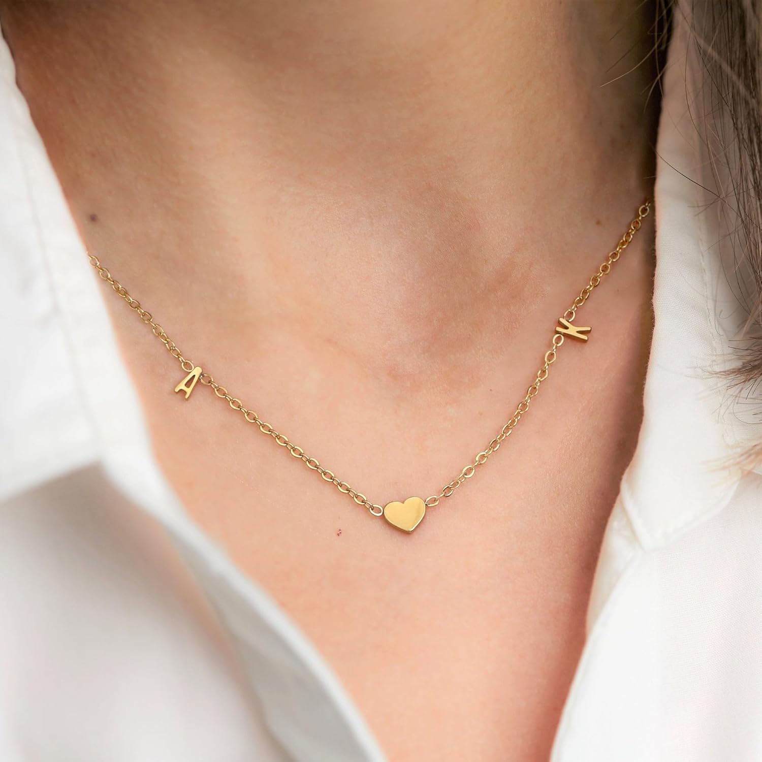 JSJOY Dainty Initial Necklaces for Women A-Z Letter Necklace Heart 14K Gold Choker Birthday Gifts for Women Unique Mom Sister Daughter Gifts Gold Jewelry - Image 4
