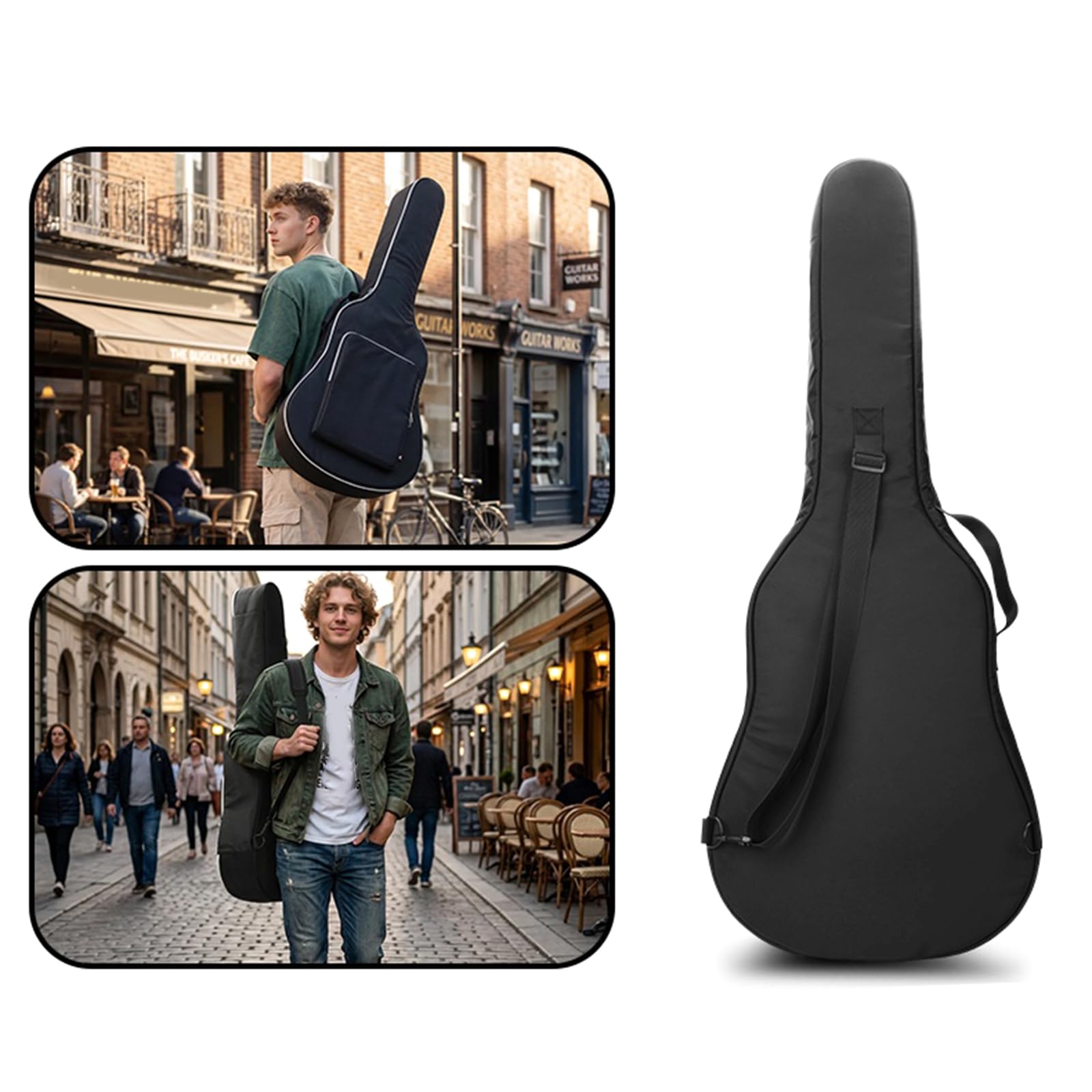 Custodia protettiva per chitarra, borsa per il trasporto di strumenti musicali, zaino spesso, custodia per chitarra acustica, facile da trasportare