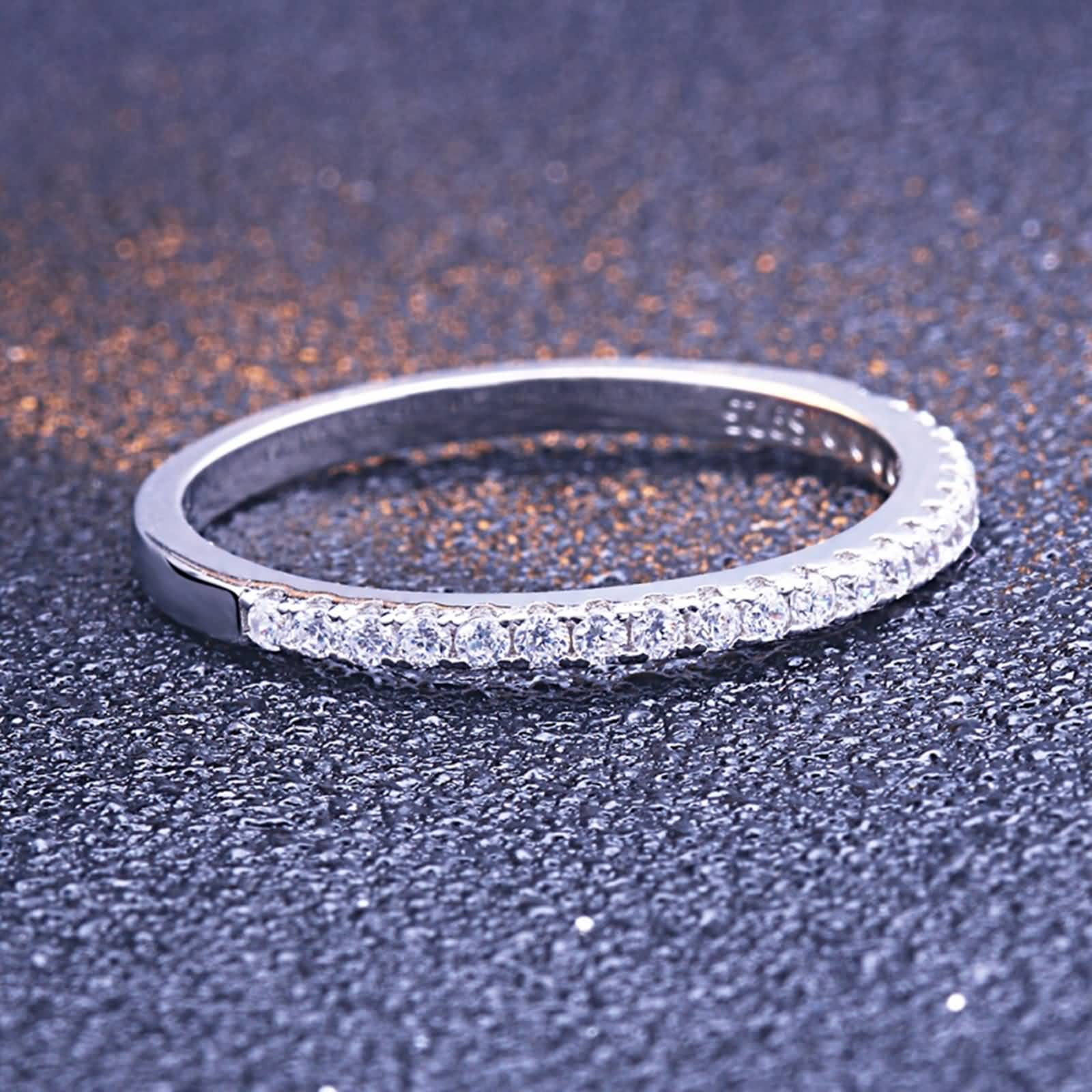 Ehering Damen Silber, Modeschmuck Ringe mit Zirkonia Freund Geschenk Vorhanden Größe 49 (15.6)-62 (19.7)