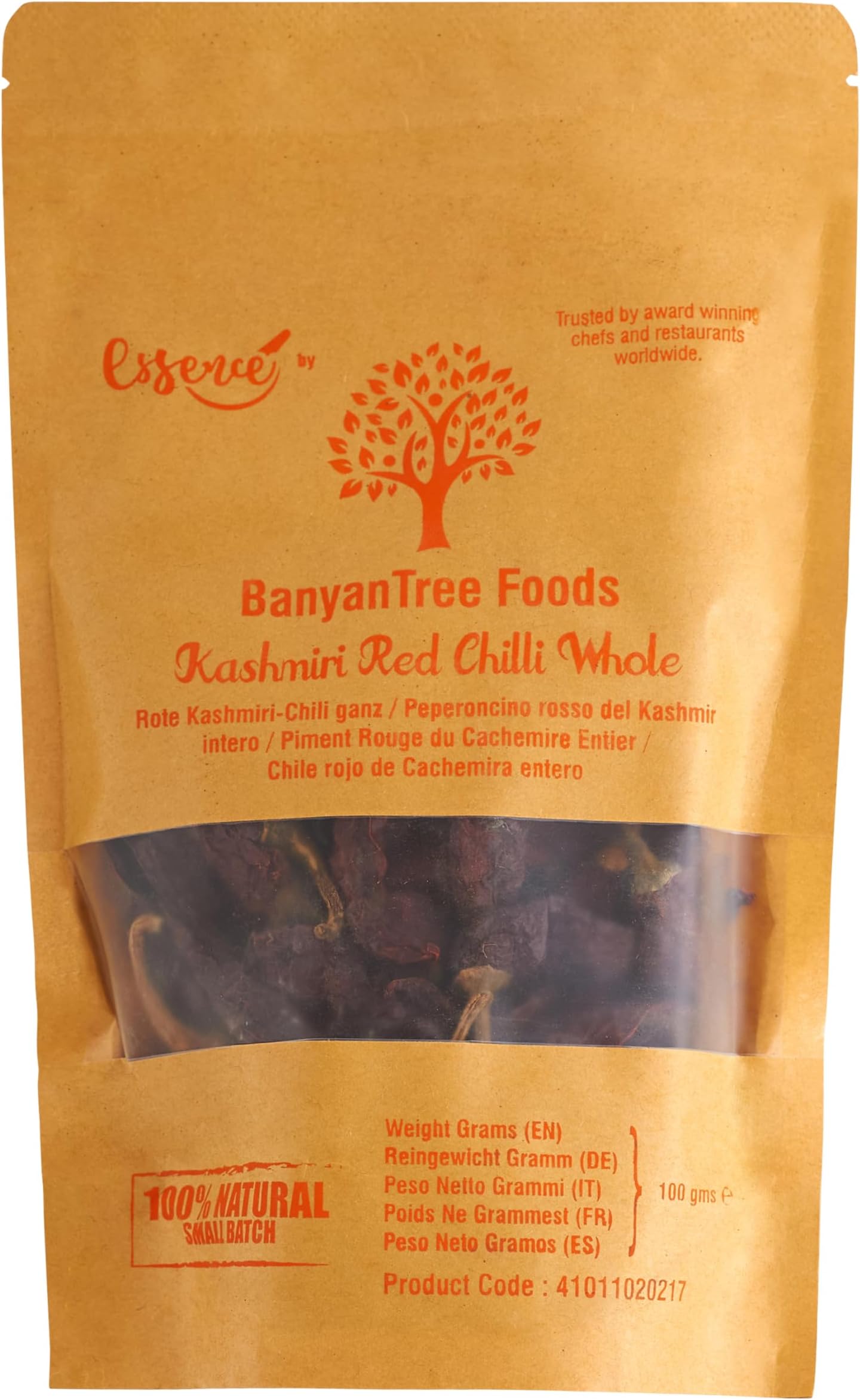 BanyanTree Foods Kashmiri Chilli Whole | Dried Chilli Whole 100g ~ All Natural, Indian Origin