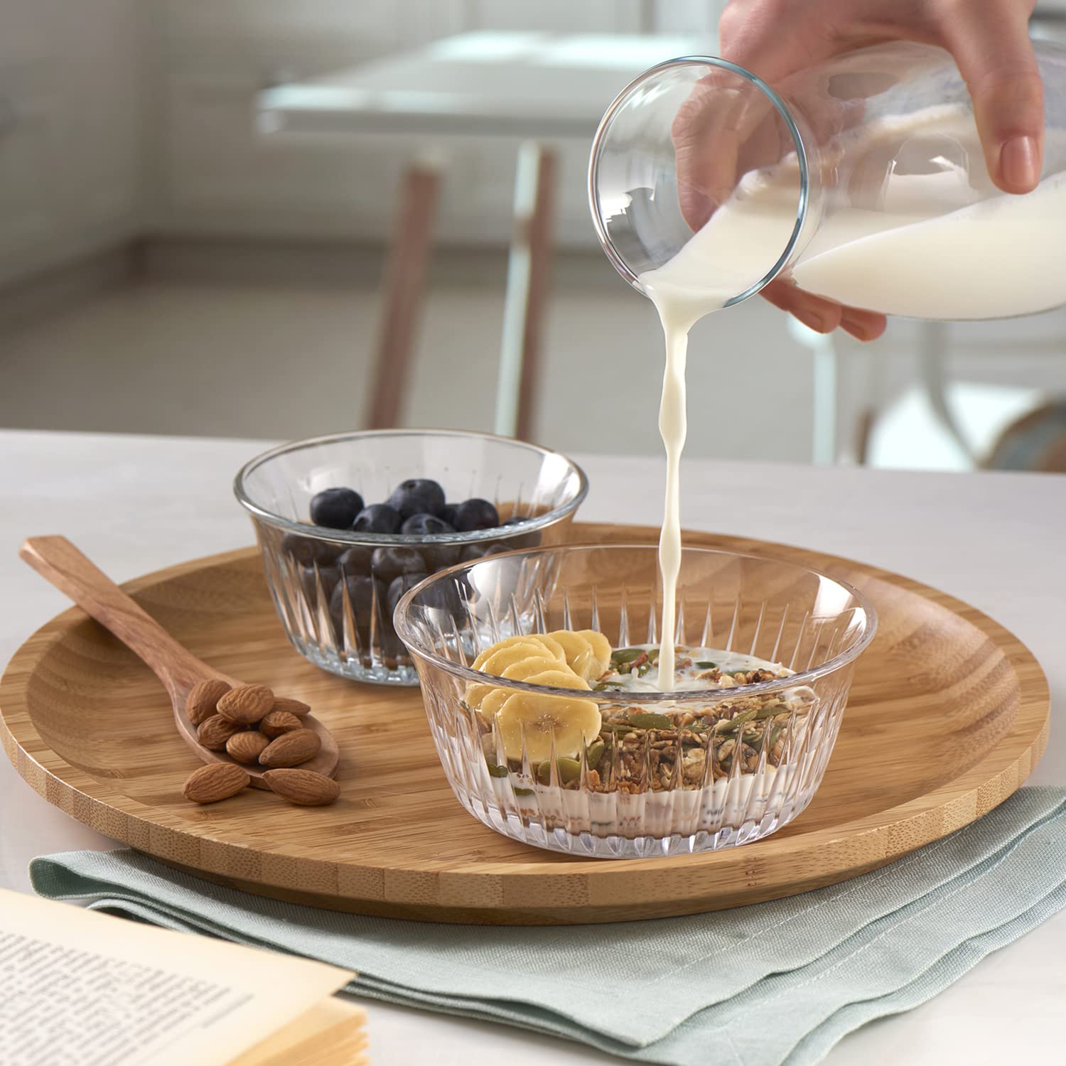 Lot de 24 raviers saladiers Coupe à Dessert Bol en Verre capacité 33 cl