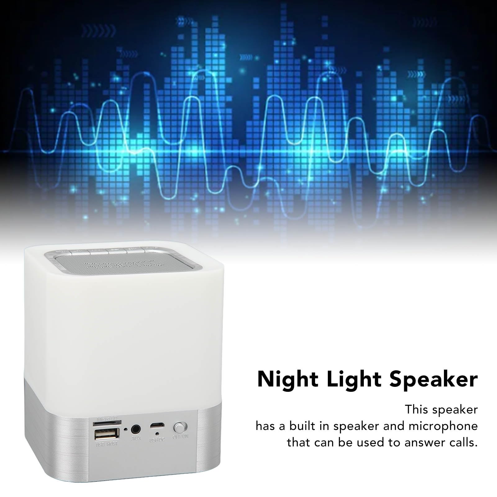 Altoparlante con Luce Notturna Woofer Portatile Wireless Altoparlante con Controllo Touch con Interfaccia USB con Luce LED