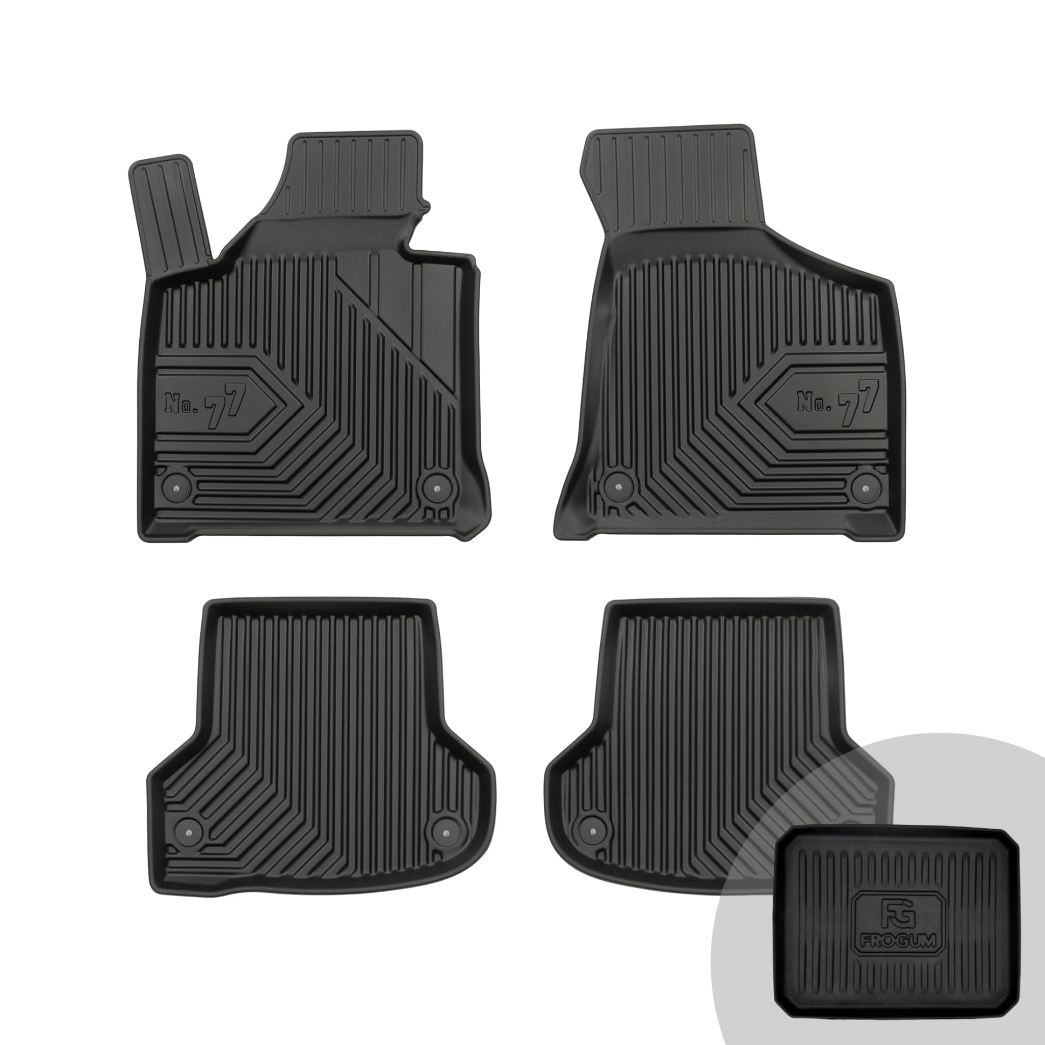 FROGUM No.77 Alfombrillas para Coche Alfombras para Audi A3 8P 2003-2013, para A3 Sportback 8P, para Audi RS3 8P 2003-2013 | Borde Alto | para Todo el año | Tamaño