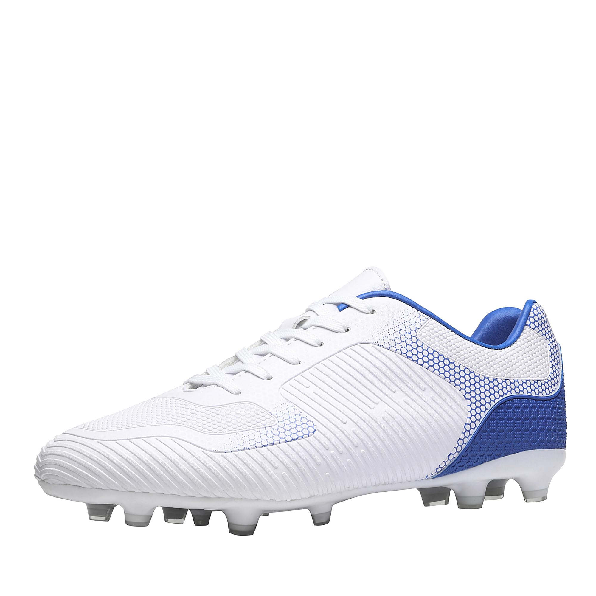 dream pairs Men‘s Firm Ground Soccer Cleats Soccer Shoes, White/Royal, 7.5-picture-23