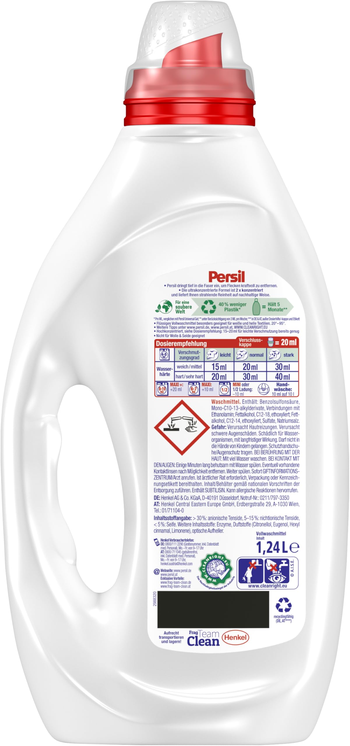 Persil Detersivo liquido universale (124 lavaggi), altamente concentrato, ultra concentrato, per la rimozione delle macchie con tecnologia Deep Clean-Plus