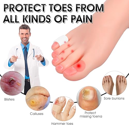 Miniatura 4 de Amaxiu 14 protectores de silicona para dedos de los pies, fundas suaves para dedos pequeños para evitar el dolor, protectores de cojín para los