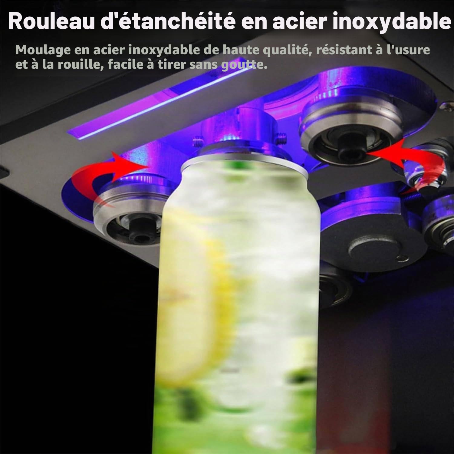 Scelleuse Commerciale Canettes+Machine à Capsuler Automatique+Écran LED & 5.5cm Diamètre+Scellage Rapide Efficace+Canettes Soda/Lait Thé+Parfaite pour Magasins de Boissons White