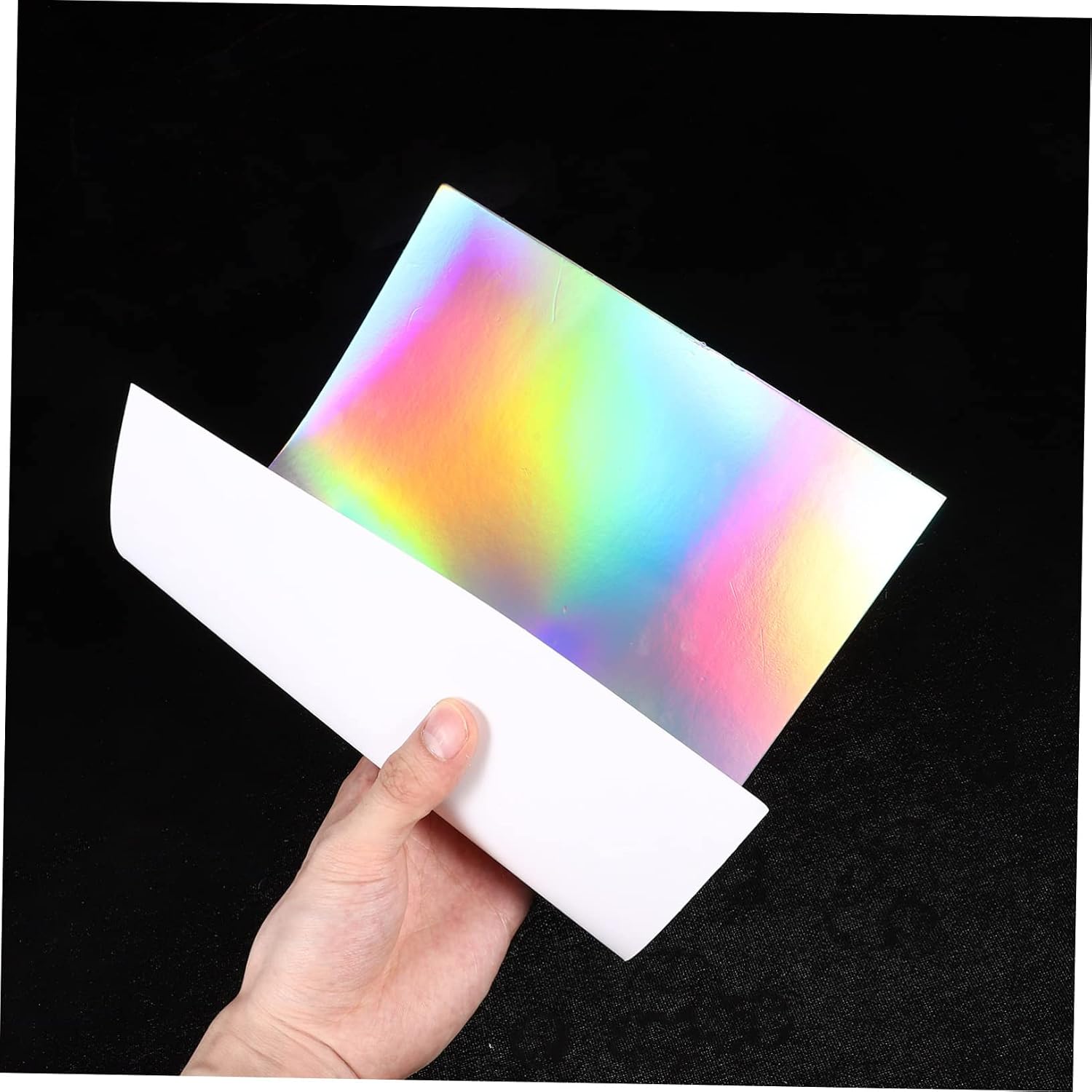 50pcs Holographic Decorative Craft Paper Handcraft Paper for Scrapbooking and School Projects Single-sided Reflective for Boys and Girls Arts and Crafts