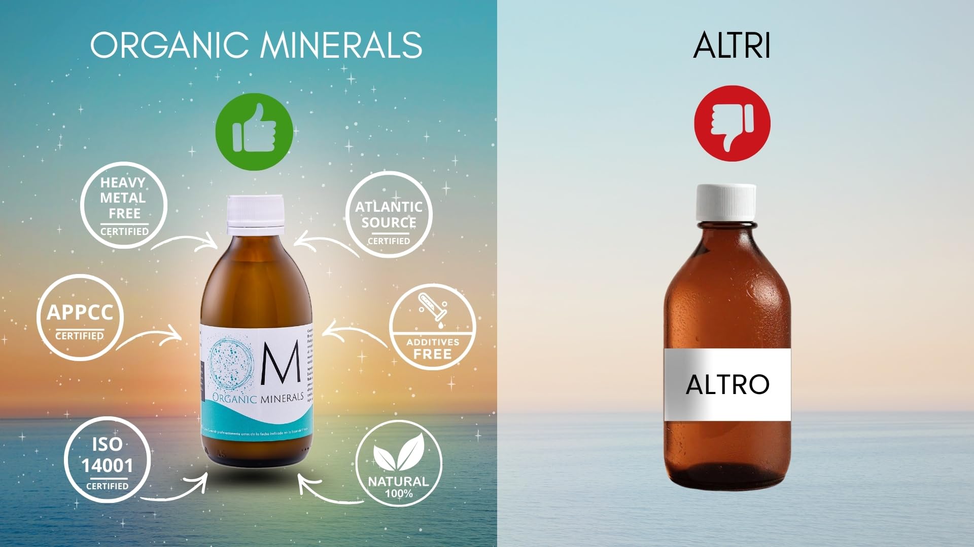 Ormus Organic Mineral 1000 mL - Ormus Premium - Ormus Concentrato - Acqua di mare - Ormus marino - Minerali - Oligoelementi - Mono-Atomi - Liquido - 1 unità