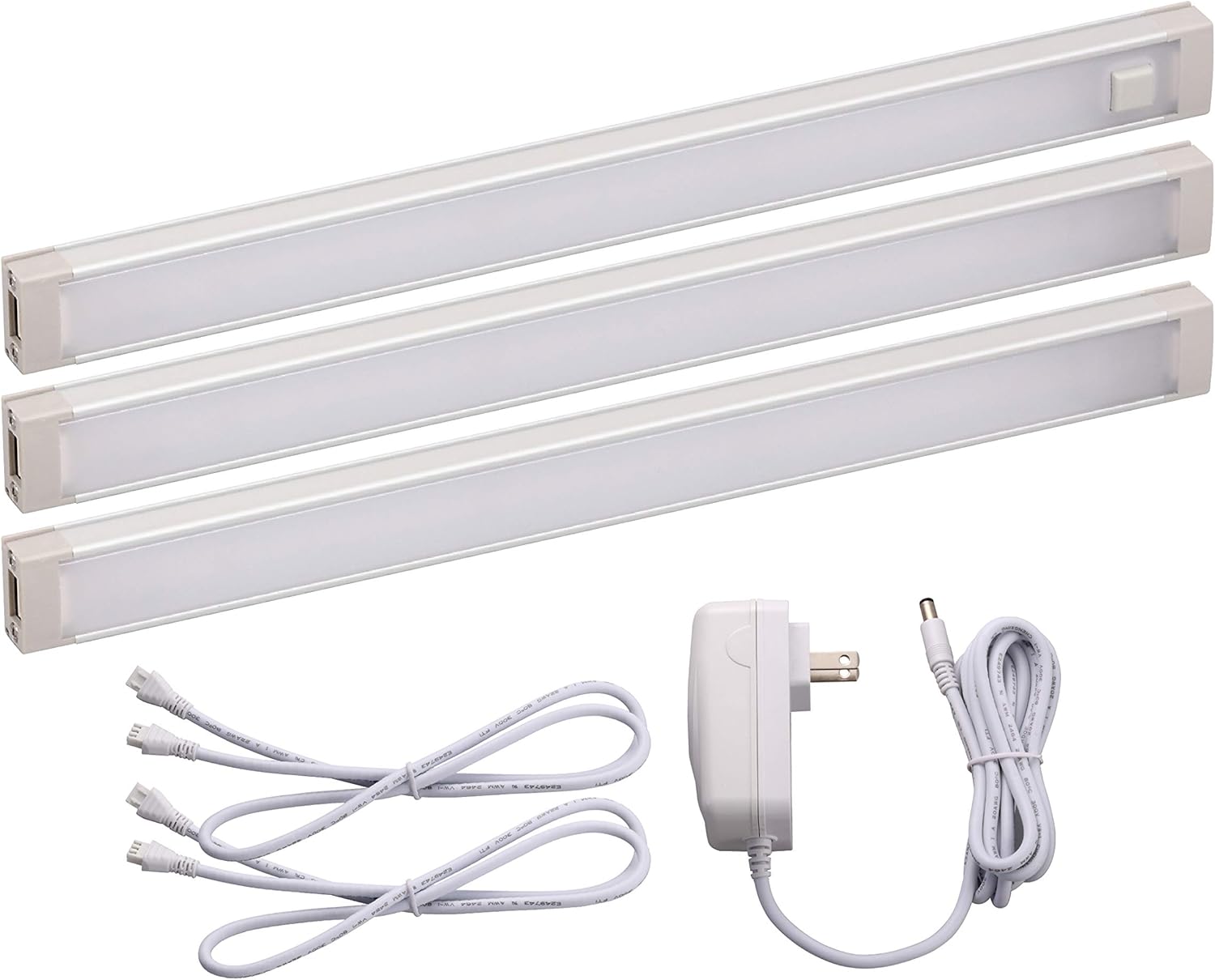 PureOptics LED Under Cabinet Lighting Kit, 3-Bars, 9 Inches Each, DIY Tool-Free Installation, Warm White, 2700K, 1080 Lumens, 15 Watts, Home Accent (LEDUC9-3WK)