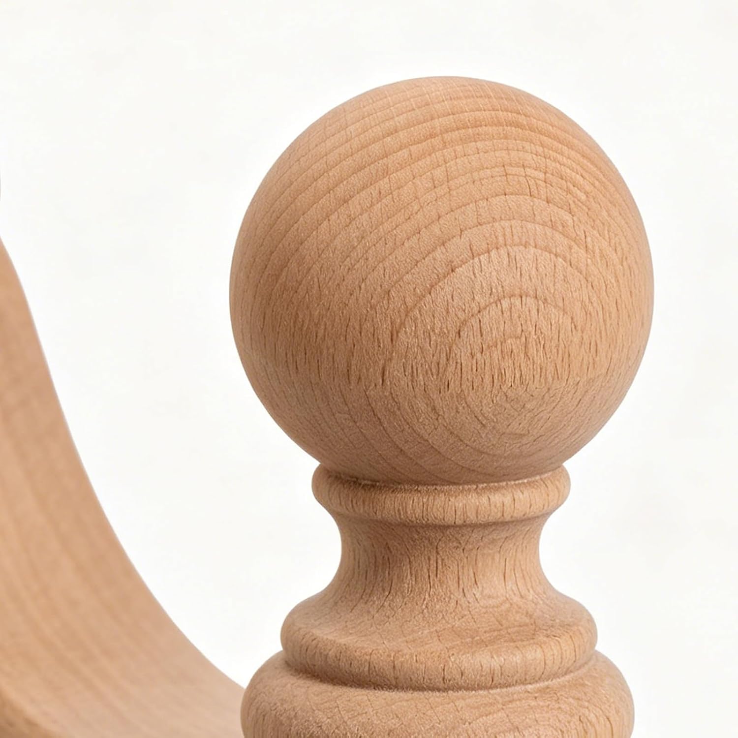 4pcs Unfinished Solid Wood Finials - 5cm/2'' Hemisphere Newel Post Caps for Bedpost & Flagpole Toppers, Decorative Baluster Finial for DIY Craft