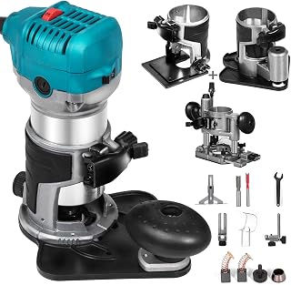 VEVOR Oberfräse Multifräse Trimmer Kantenfräse Holzfräse 6 variable Drehzahlen 710W