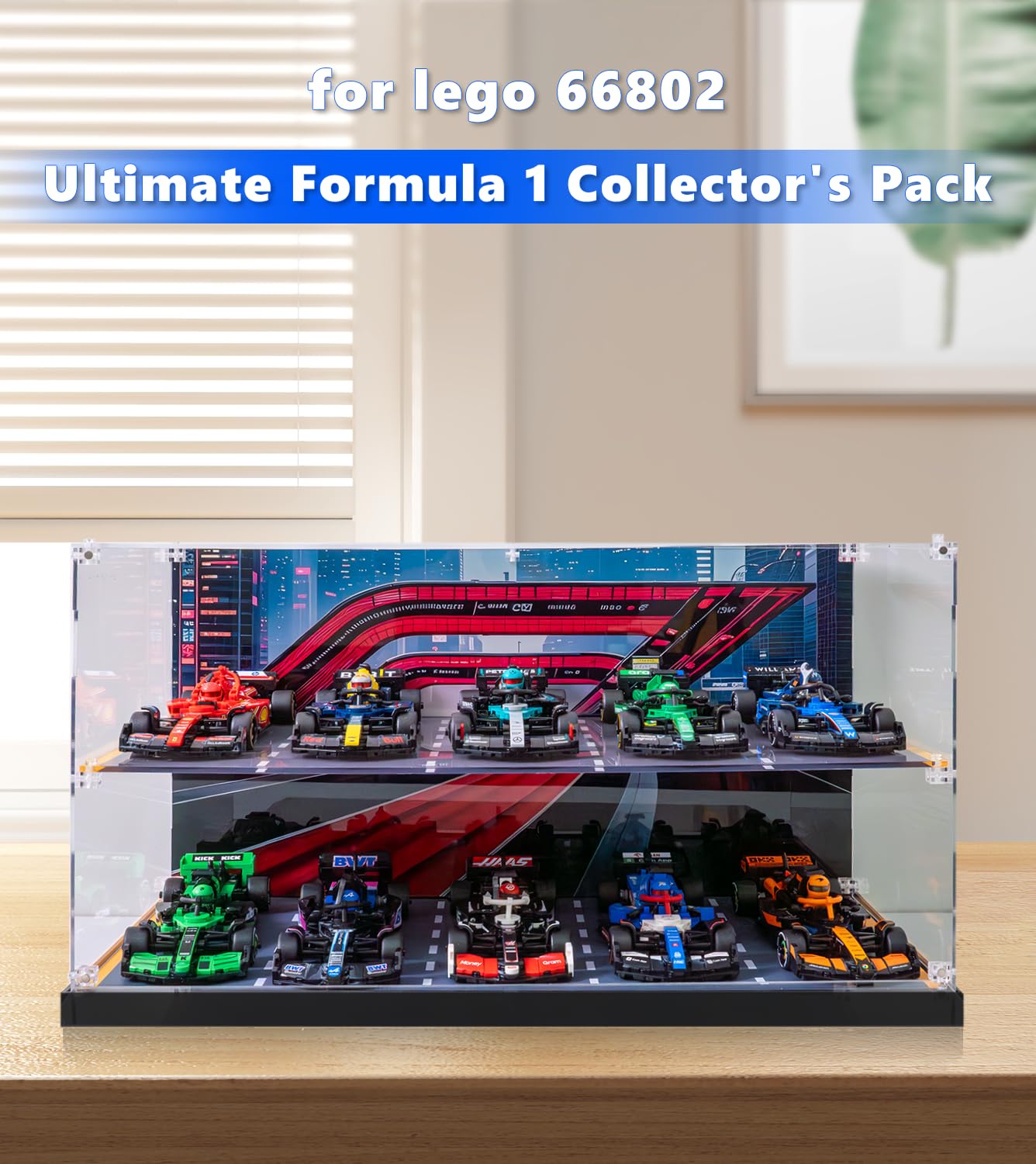 ICUANUTY Acrylic Display Case Compatible with Lego Speed Champions 10-in-1 F1 Car 77242,77243,77244,77245,77246,77247,77248,77249,77250,77251 - Image 2