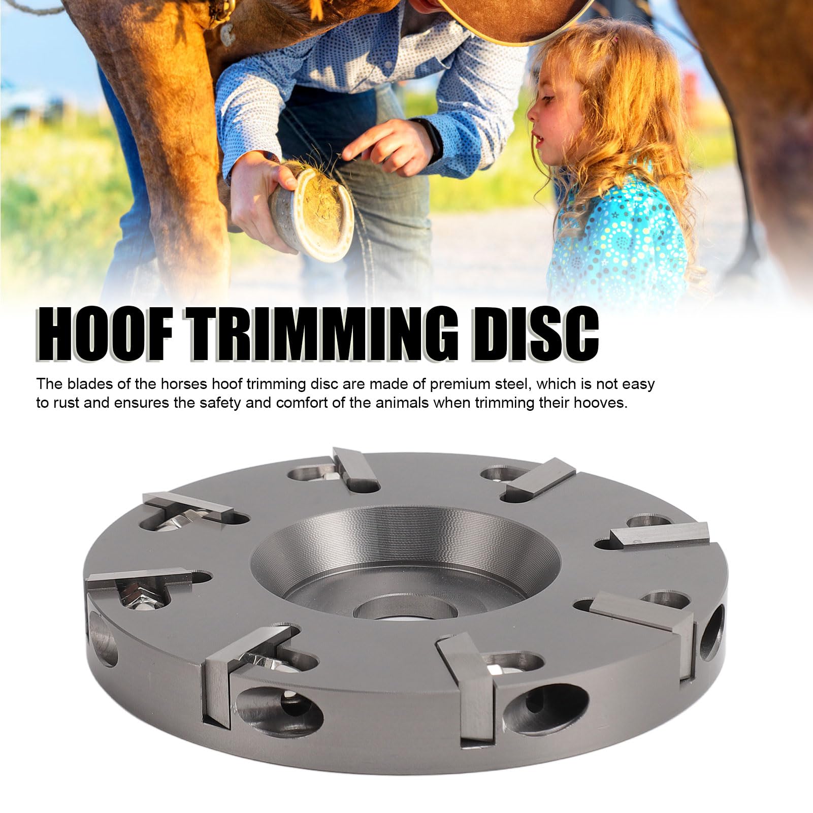 flexman Hoof Trimming Disc, Professional 8 Teeth Steel Livestock Hoof Trimming Plate, 3.9 X 3.9 X 0.6 Electric Hoof Repair Tool for Livestock Sheep Cattles Horses Cow Hoof