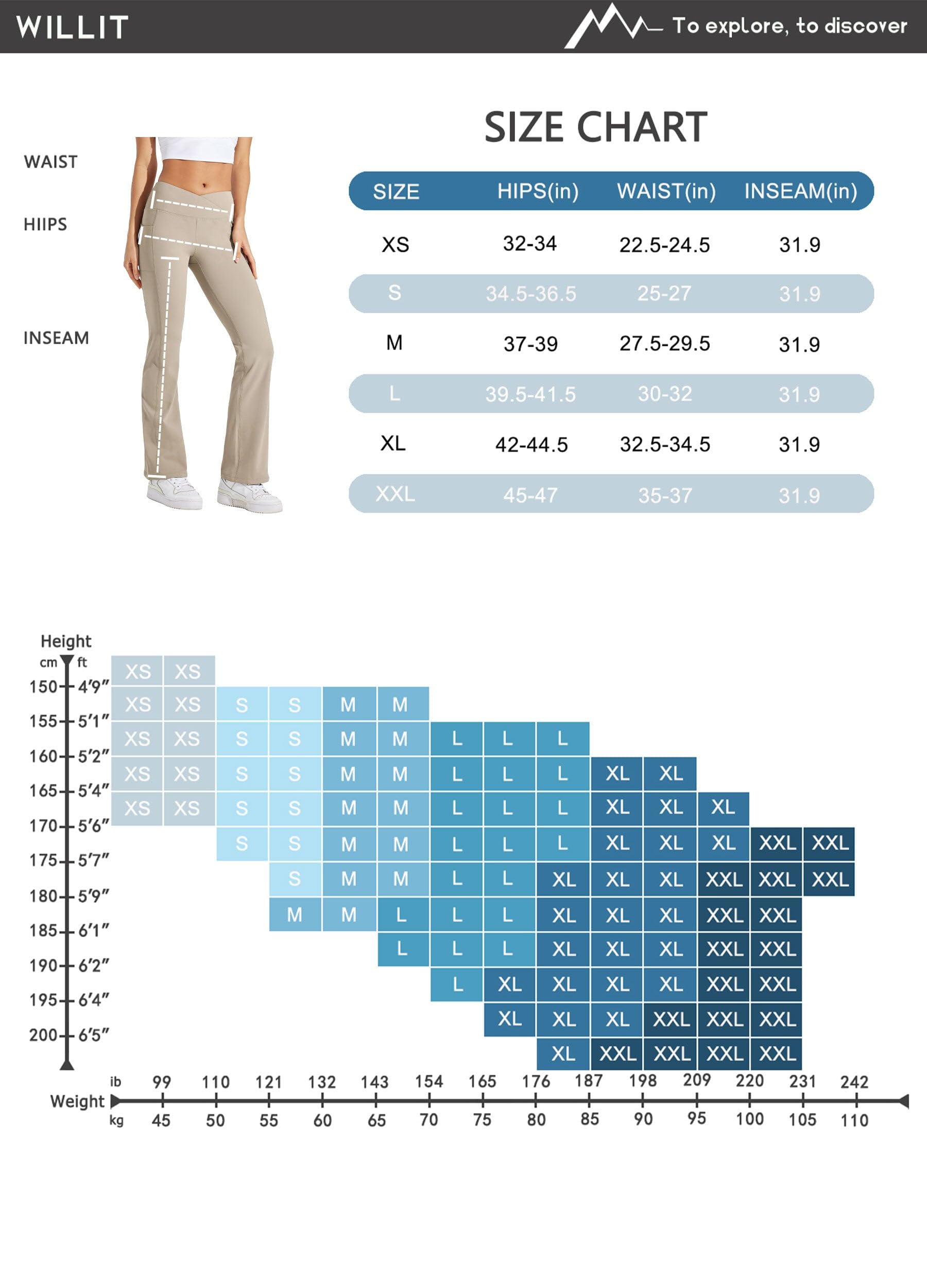 WILLIT Pantalon de yoga doublé thermique pour femme - Pantalon de yoga Bootcut en polaire - Legging chaud pour l'hiver - Pantalon évasé - Pantalon évasé - Pantalon évasé - Imperméable - Taille haute