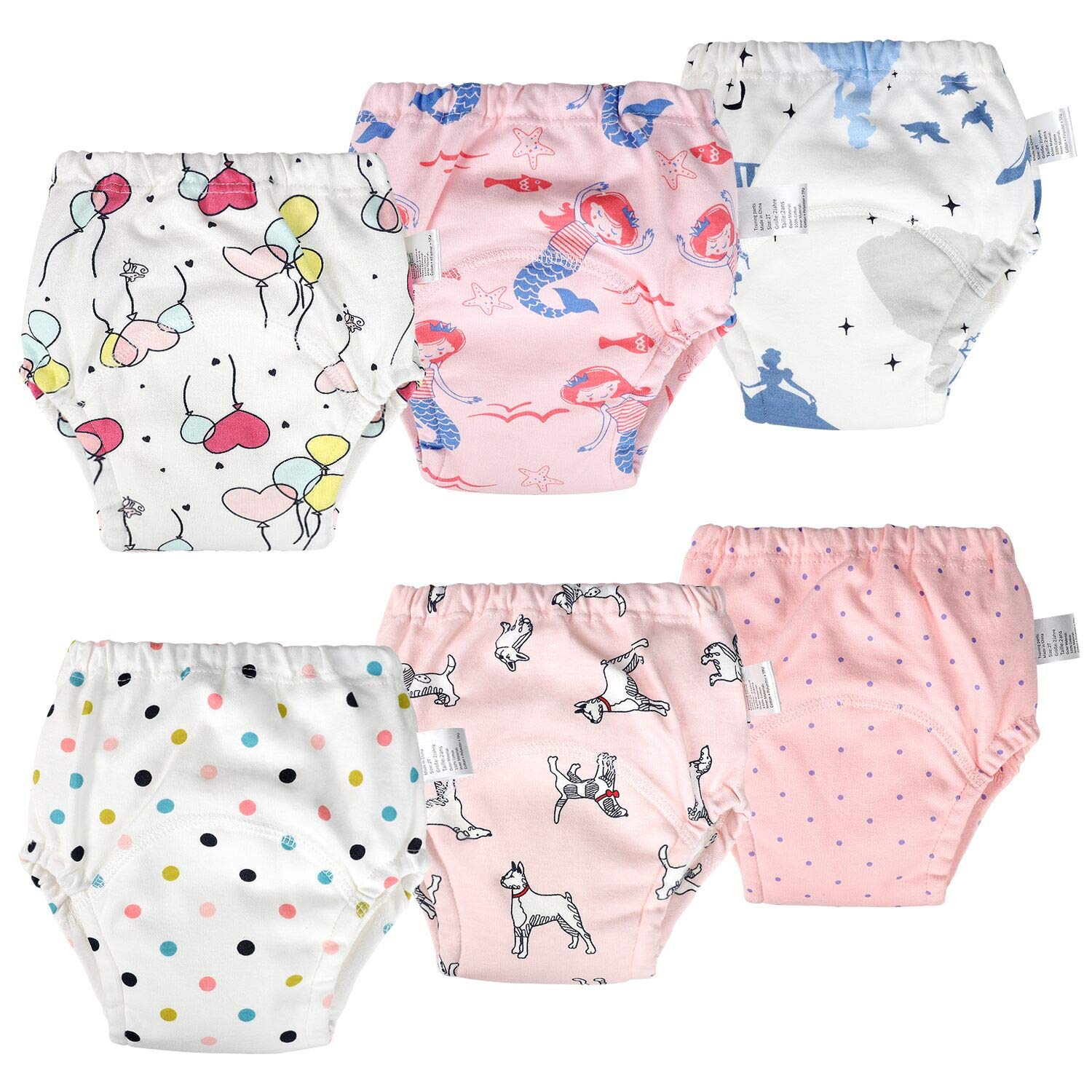 FLYISH DIRECT Calzoncitos de Entrenamiento para bebés, Paquete de 6 Calzoncillos de Entrenamiento para niñas y niños, 2-7 años, Lavables y Reutilizables, 100/3T — view 13
