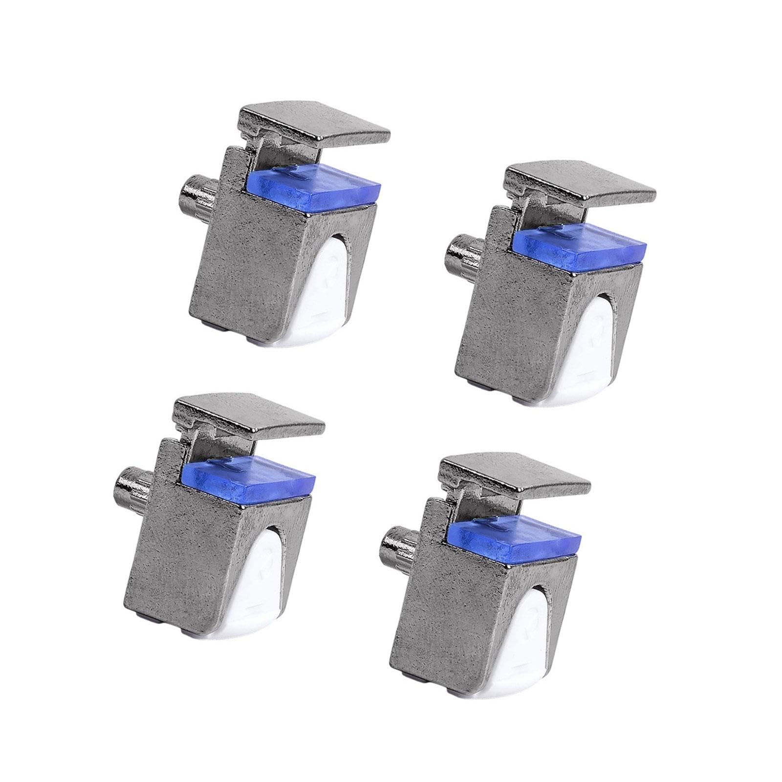 Four heavy-duty Zines alloy glass brackets, adjustable to 10 12mm panels, stable rubber design, panel holder