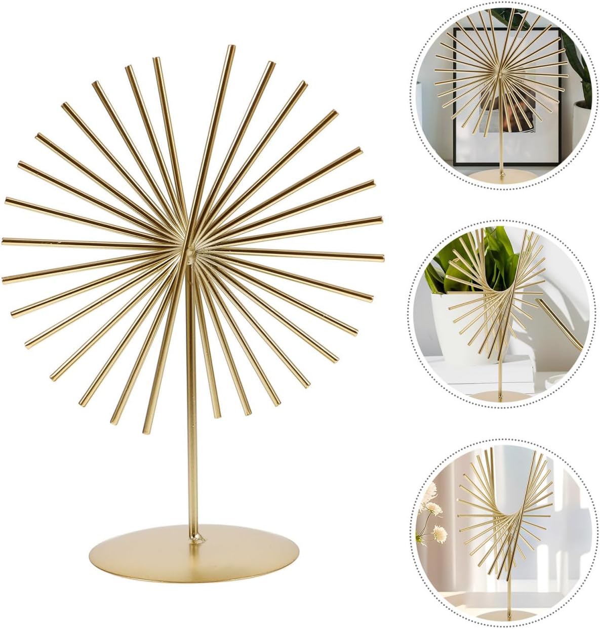 ARTIBETTER Abstract Lines Metal Sculpture 9.6 Inch Modern Desk Decor Geometric Craft Ornament for Office Living Room Tabletop Decoration