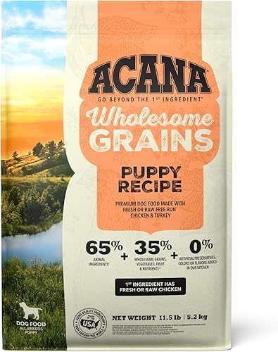 Miniatura 1 de ACANA Wholesome Grains - Receta para cachorros, alimento seco de alta calidad con alto contenido de proteínas, 11.5 libras
