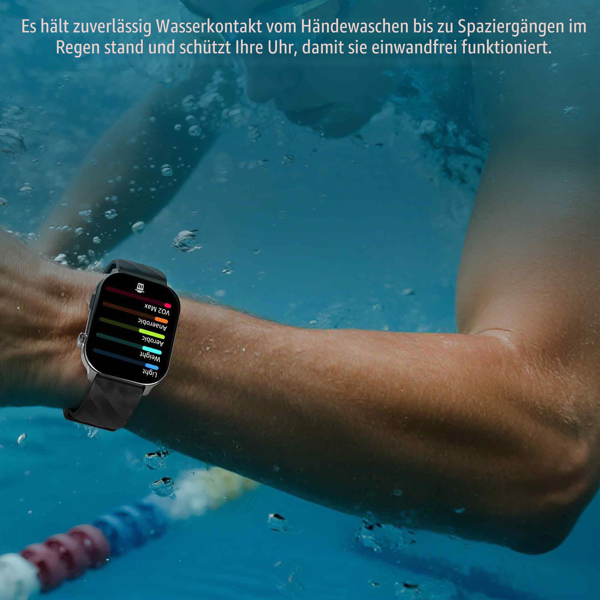 GPS Smartwatch, 2,01" AMOLED Fitnessuhr Herren mit Telefonfunktion, 350mAh Batterie, Sportuhr mit Anrufe mit Schlafmonitor, 5ATM Wasserdicht Smart Watch für iOS Android, 2 Armbänder (Gold)