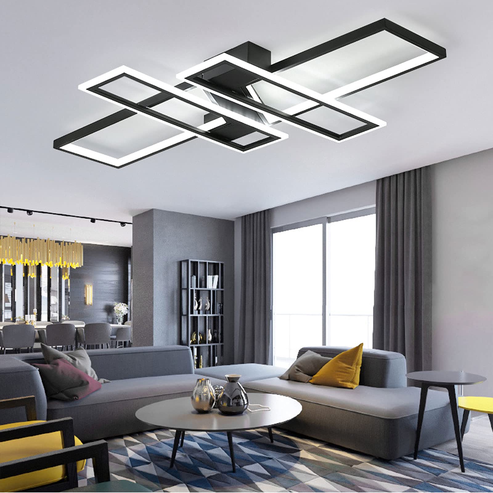 60W Dimmable Led Ceiling Light Fixtures,Square Acrylic Modern 
