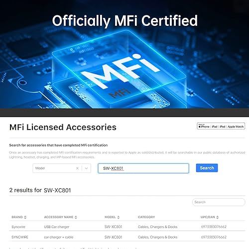 Miniatura 2 de Certificado Apple MFi Syncwire - Cargador de coche para iPhone 4.8A24 W, cargador rápido de teléfono para automóvil, encendedor de cigarrillos,