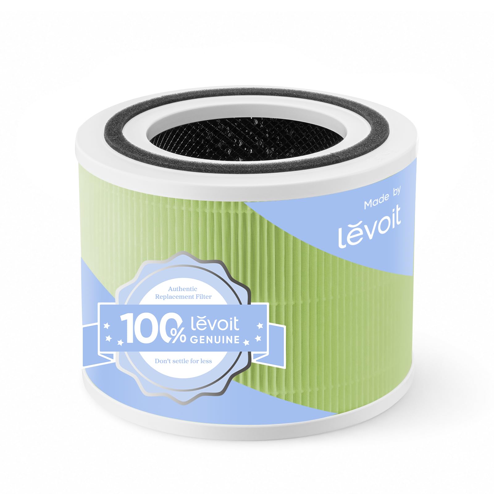 LEVOIT Core 300-RF-MB Genuine Air Purifier Mold & Bacteria Replacement Filter, 3-in-1 HEPA, High-Efficiency Activated Carbon, Green, Suitable for Core 300 & Core 300S, 50㎡