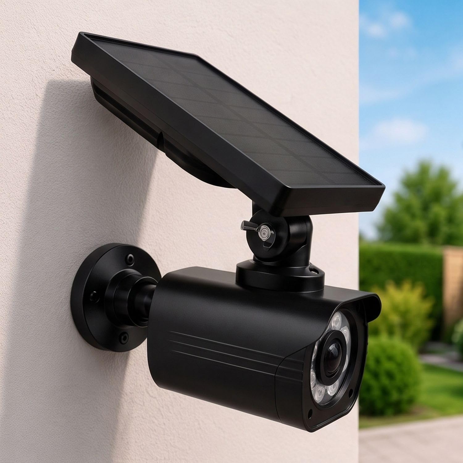 Maclean Fotocamera solare imitazione con sensore, illuminazione a LED e