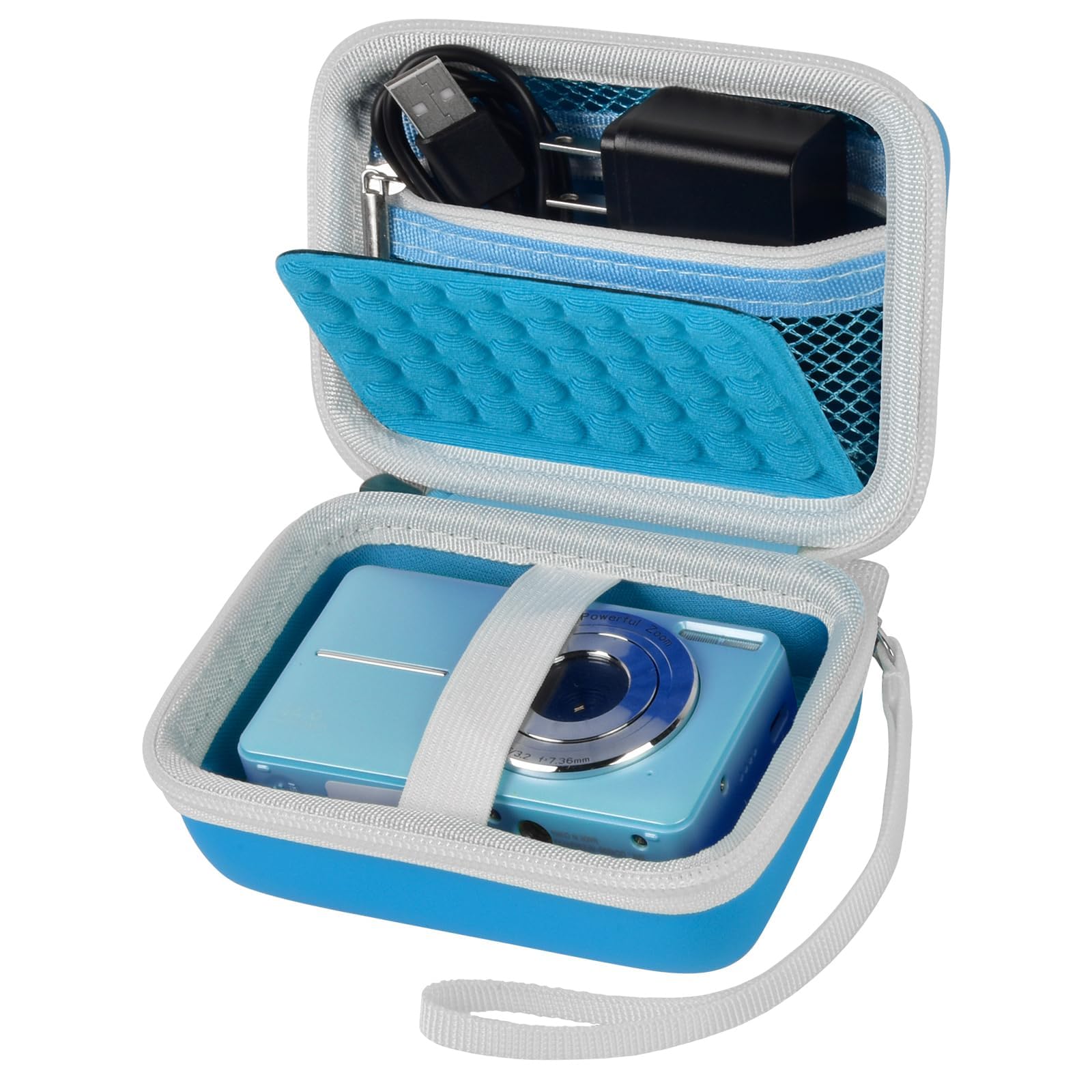 Boobowl Digital Camera Case Compatible with CAMKORY/for Lecnippy/for Lecran/for KODAK PIXPRO/for Qumcou/for WONNIE Point & Shoot Cameras, Small Compact Camera Pouch for SD Card Accessories (Blue)-image-23
