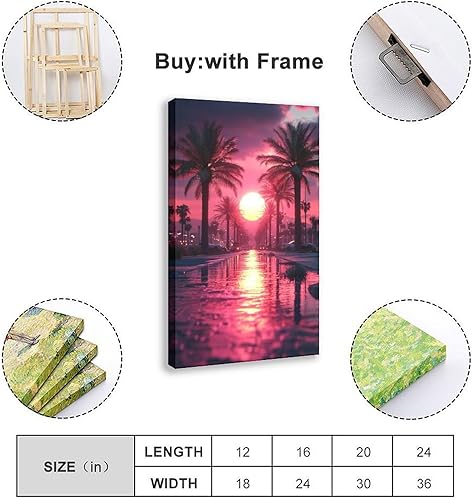 Miniatura 2 de Retrofuturism - Arte de pared de onda de vapor-impresión de neón de los años 80 de paisaje urbano cibernético - Póster retro Synthwave para