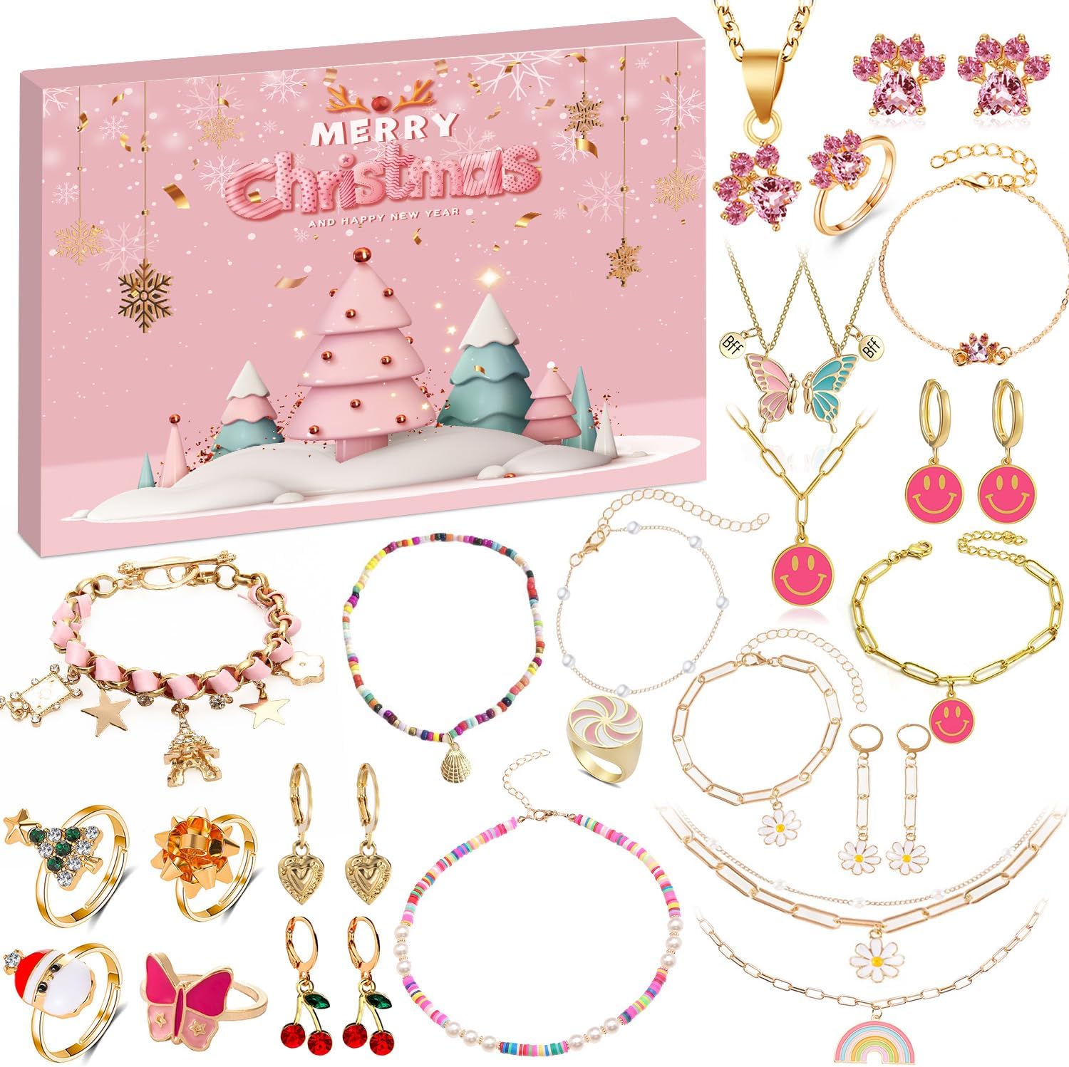 Advent Calendar Jewellery 2025 Christmas Calendar Jewellery Teenager Girls Women's Christmas Calendar 2025 Schumcke Women's Teenager Girls Necklace Earrings Bracelets