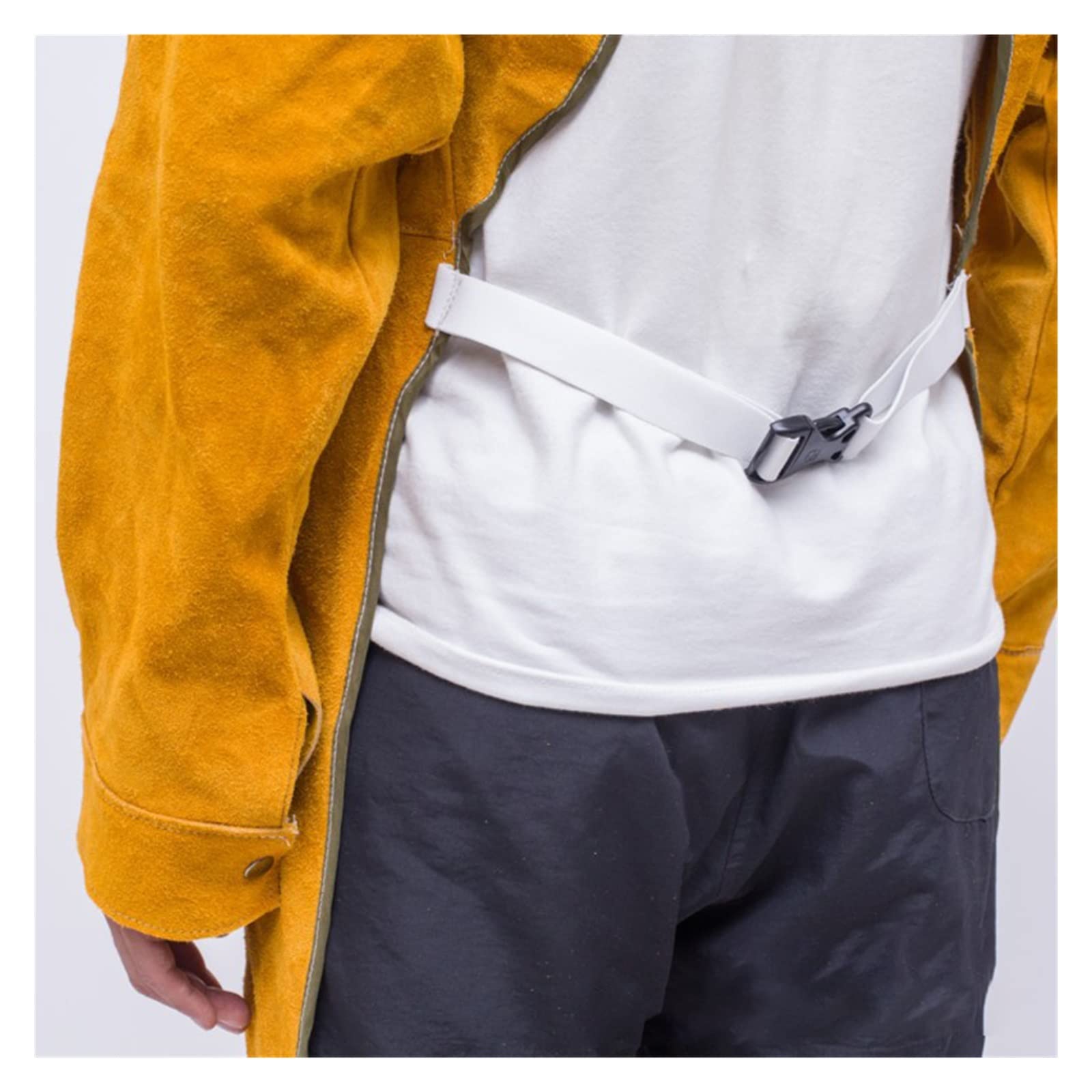 Llamada de soldadura de cuero de bajo cuello Flame/calor/abrasión herrero de soldadura con herramienta de bolsillos
