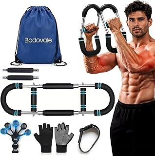 Twister Arm Trainer for Men & Women – Adjustable Chest Expander & Arm Strength Trainer, Home Gym Equipment for Body Workout, Chest Trainer with 2 Springs, Finger Stretcher & Workout Gloves