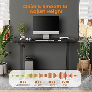 Stand Up Desk,48 X 24 Inches with Adjustable Desktop Height,Standing Upright Office Desk with 6 Button Controller for Office Desks&workstations (Black)