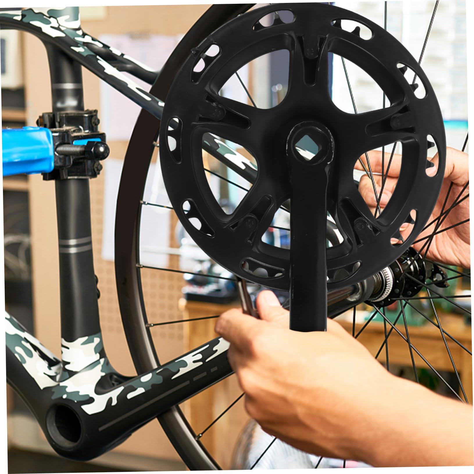POPETPOP Set di Pedivelle per Bicicletta 40 Denti in Acciaio Corona Robusta, Braccio della Pedivella per Riparazione Bici, Forniture Guarnitura Compatibile per Ciclisti e Uso Outdoor
