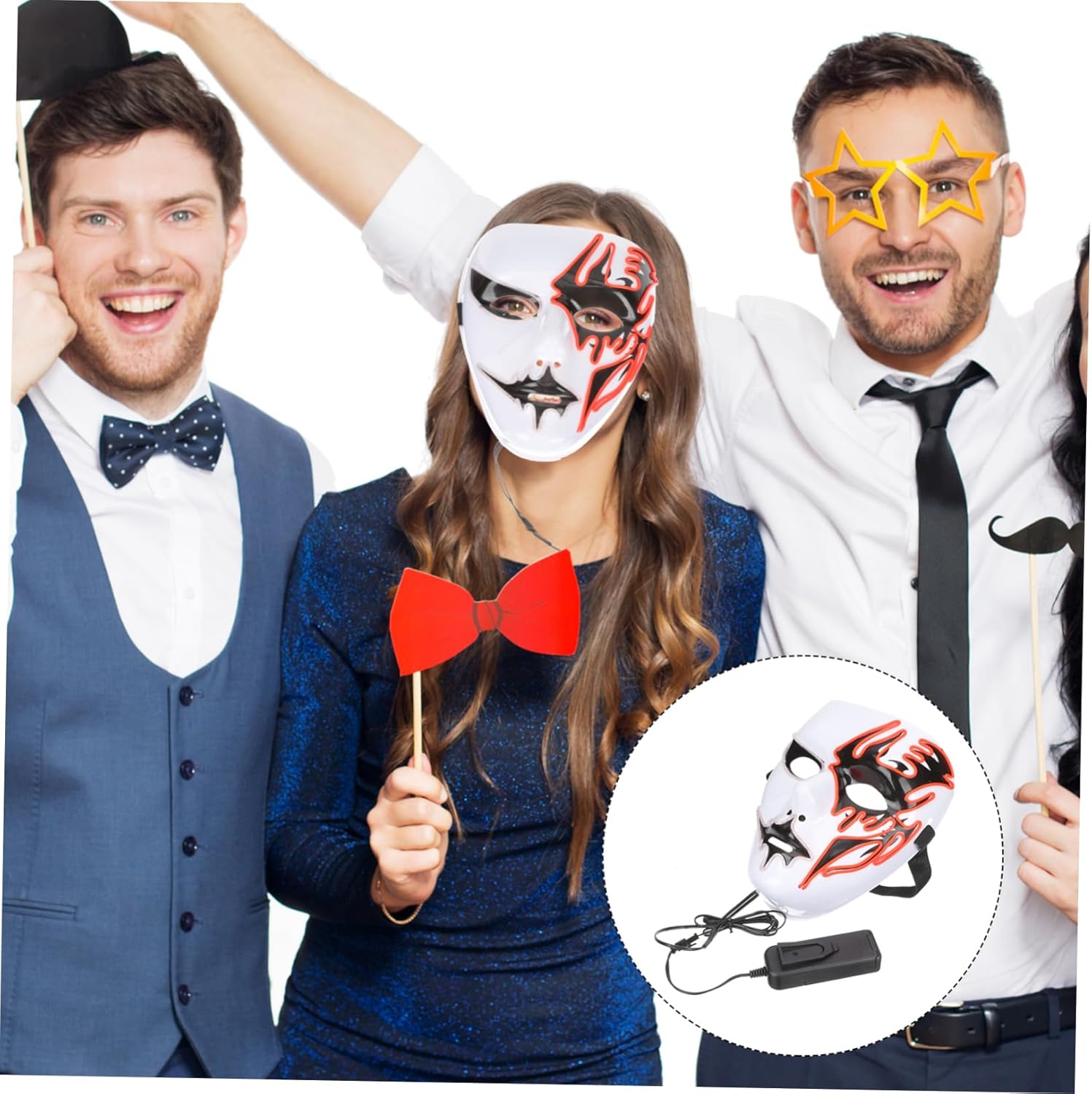 [Vaguelly] 4個 発光面積 halloween mask cool mask 光る グロー スカル 発光 コスプレうさぎ