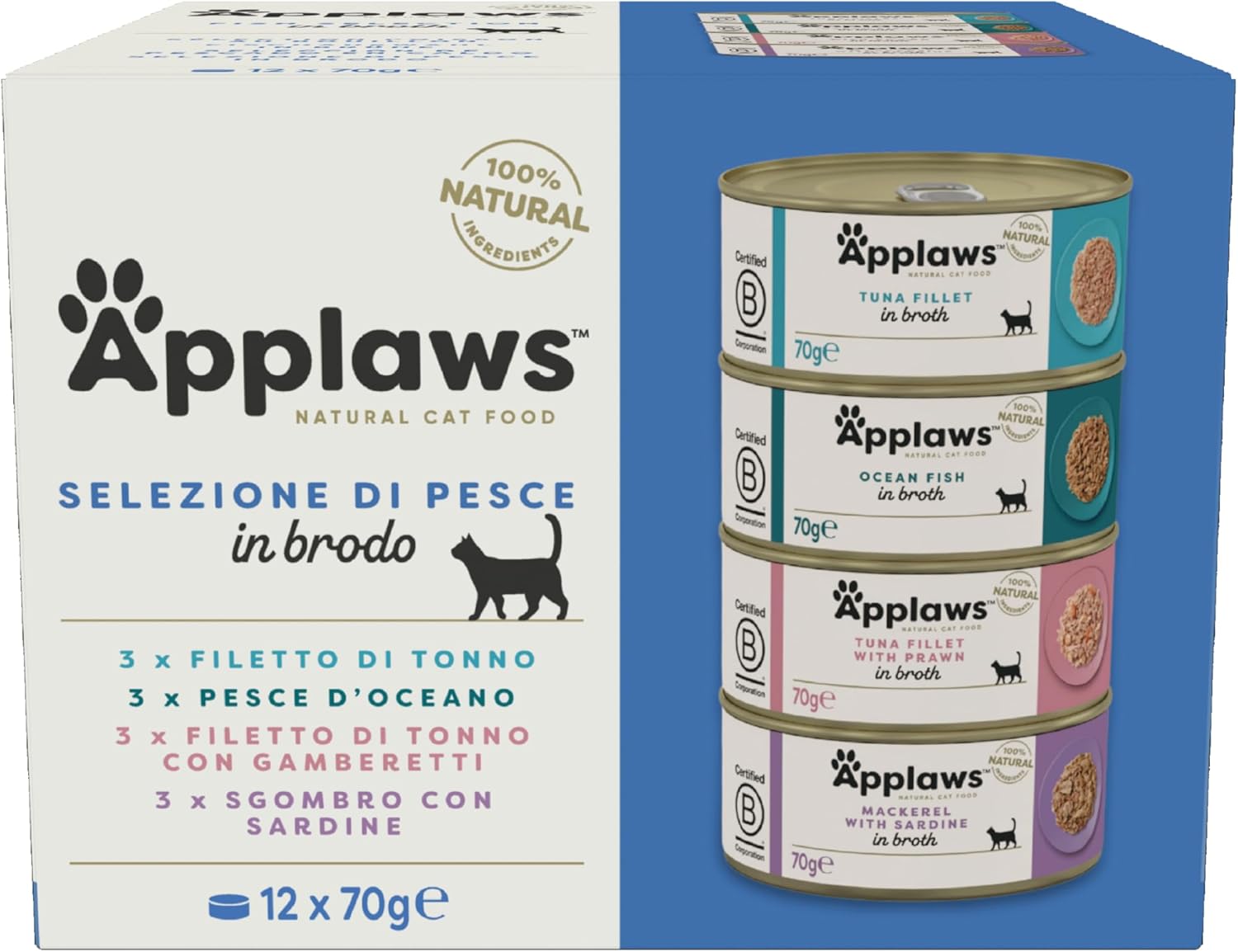 Cibo Umido Gatti Tonno Naturale 12x70g Selezione Pesce - Prodotto premium per entrambi | PetExclusive