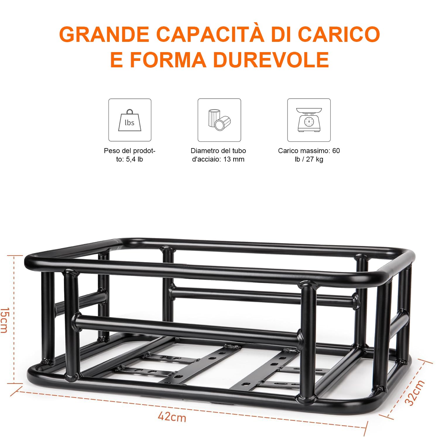 CXWXC Cestino posteriore per bicicletta con rete cargo e fodera, portata fino a 30 kg e volume 10 l, cestino per bicicletta elettrica, bici elettrica