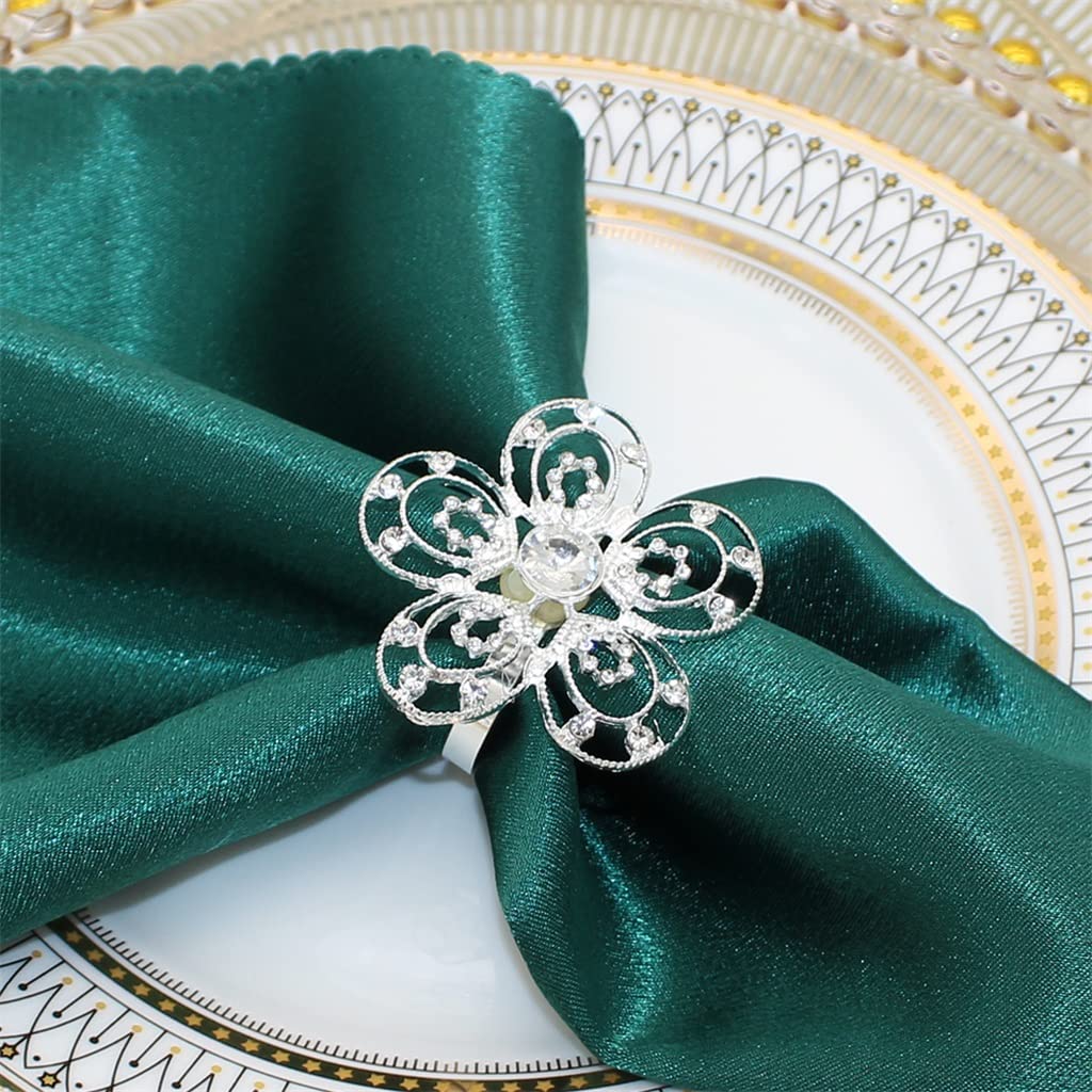 Servilletero de Boda con Anillos y Hebilla de Diamantes de imitación para decoración de Mesa de Cena de Boda (B como se Muestra)