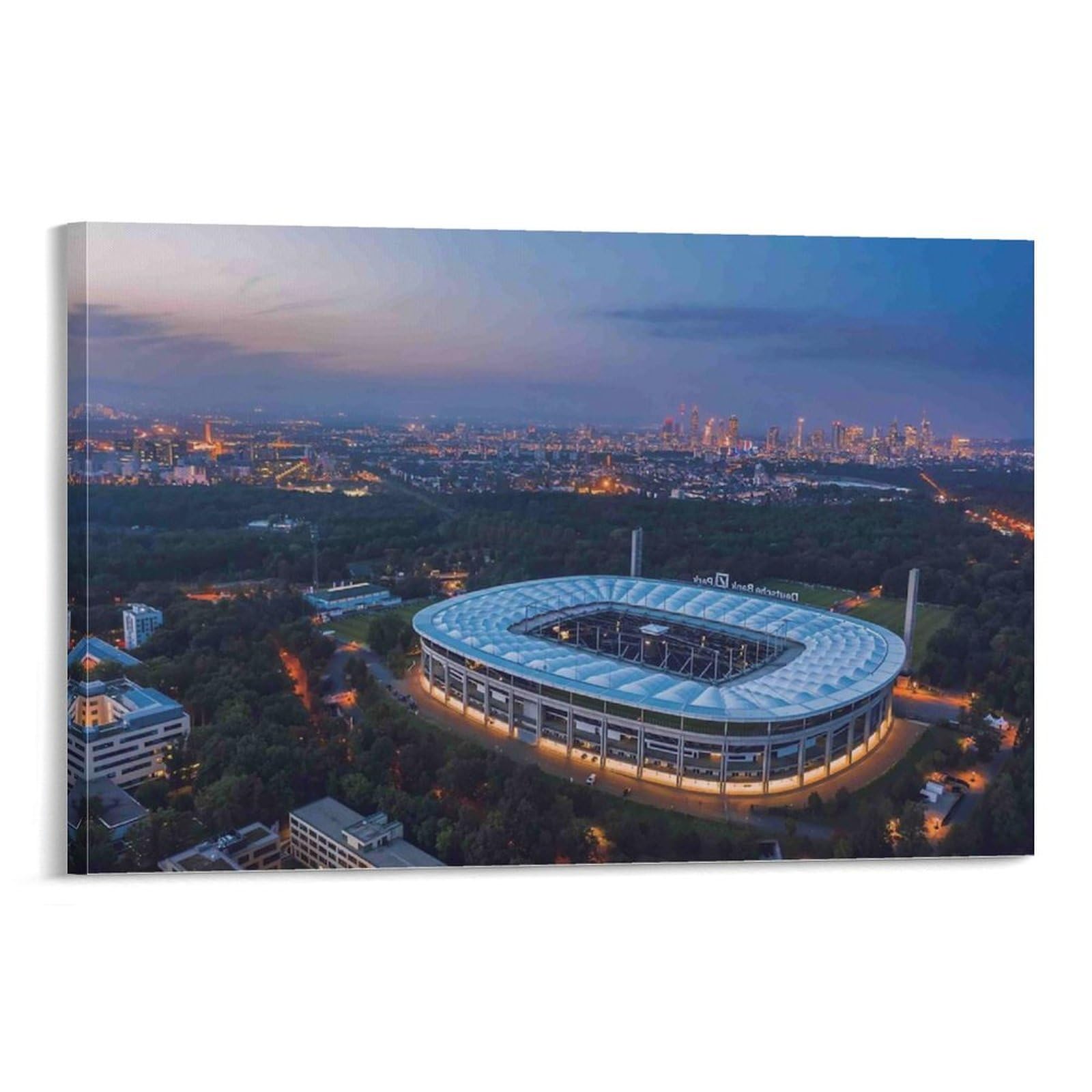 CPLVKWRQJ Stadium at Dusk Cityscape 1 Piece Lit City Stadium at Evening Dusk Canvas Artwork - Living Room Gallery Wall Statement Piece Fade Resistant Decor 20x30inch(50x75cm)
