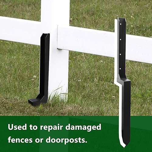 Miniatura 3 de Kit de reparación de postes de valla de acero resistente, poste de valla de anclaje para reparación de estacas de madera rotas, 3.6 x 3.6 pulgadas