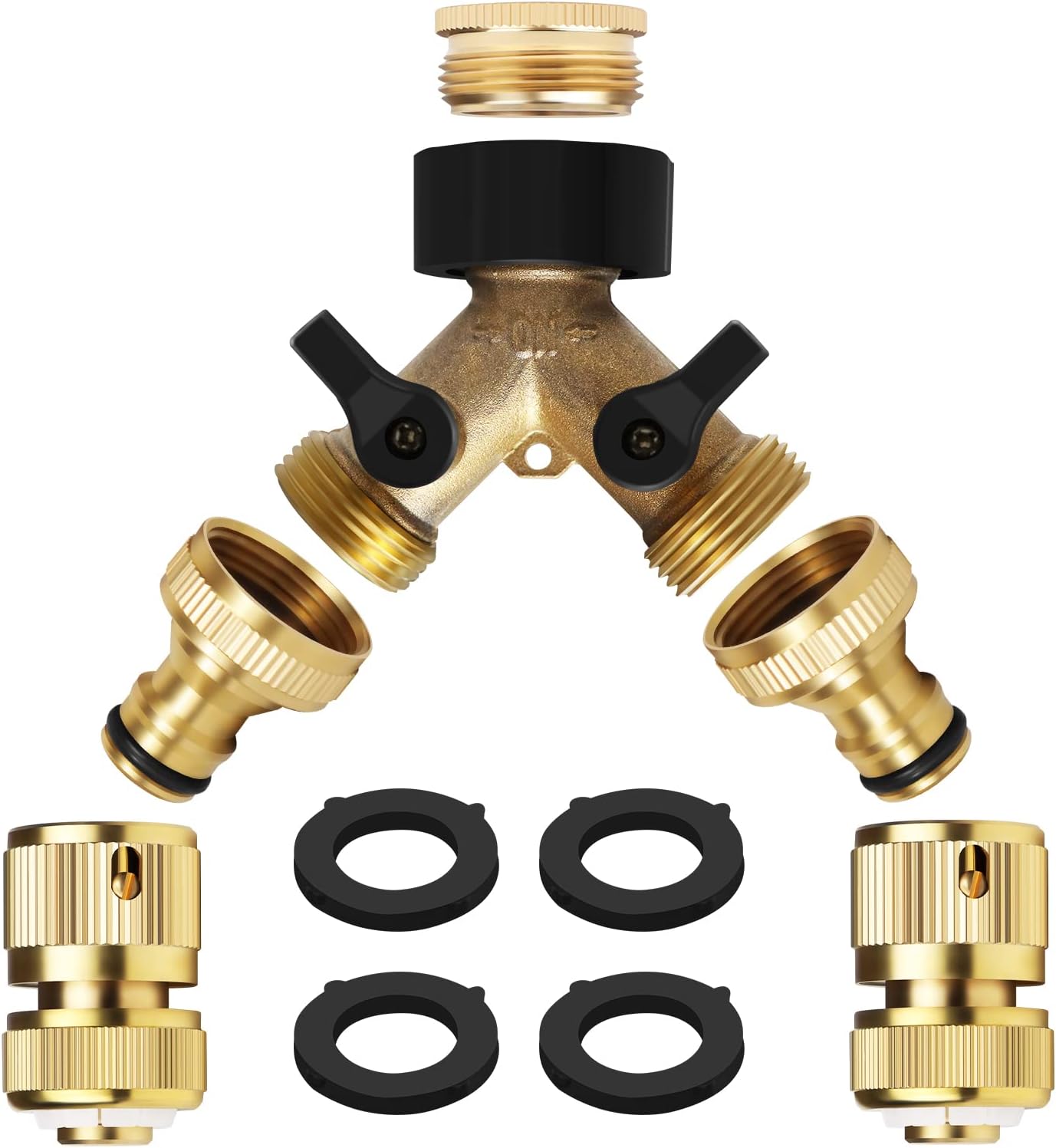 Mdlufee 6 Pcs 2 Way Garden Hose Splitter Kit for Washing Machine and