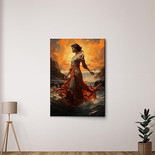 Yoga Wall Art, Canvas Prints Yoga Meditation Studio Room Decorations Tie Dye Hippie Psychedelic Poster with Frame Meditating Peace Wall Art Hanging