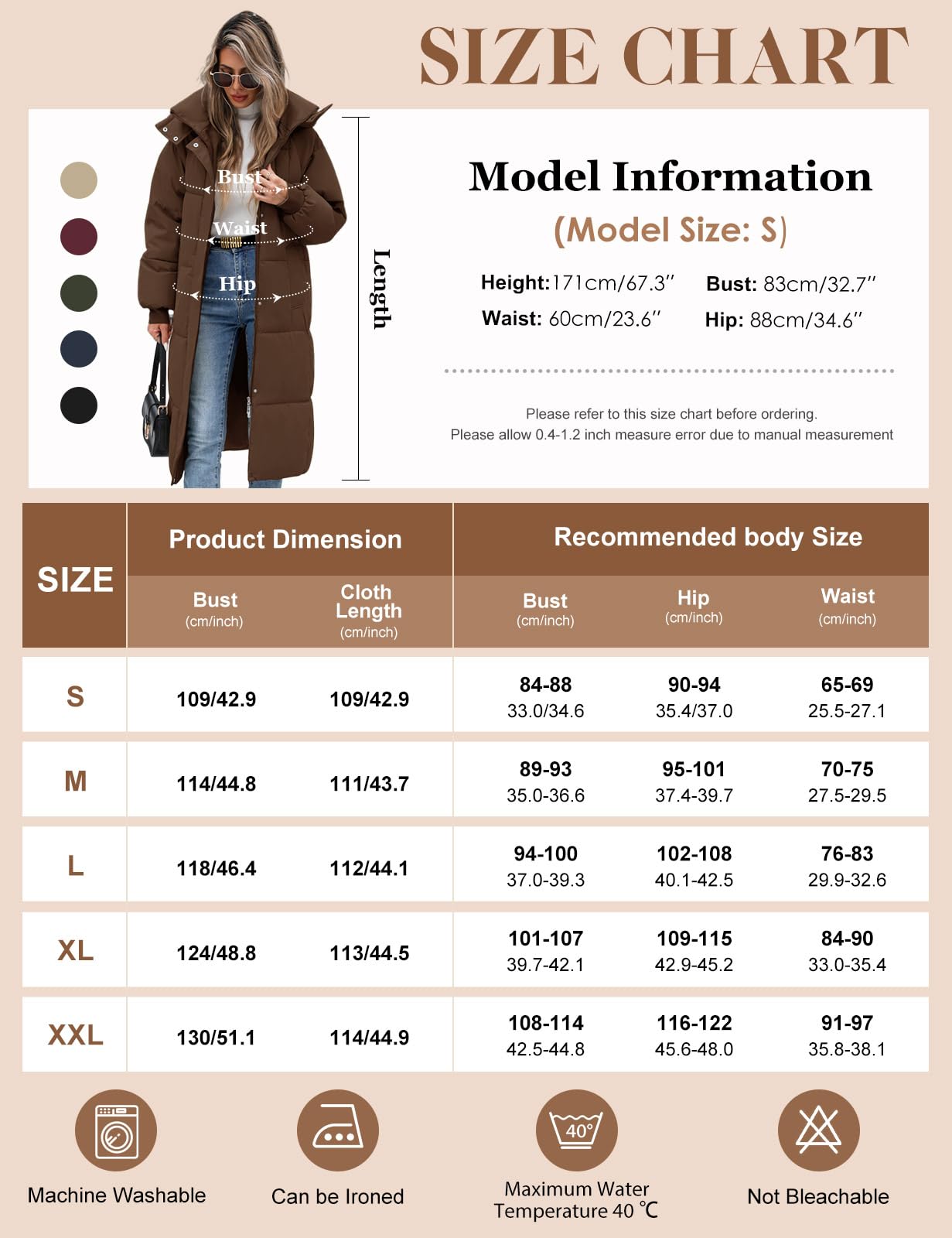 Giubbotto Donna Invernale Lungo Cappotto Imbottito Giacca Elegante | Giubbino Puffer Coat Jacket Trapuntata Cappotti Piumino Invernali Parka Autunno con Cappuccio Zip e Tasche