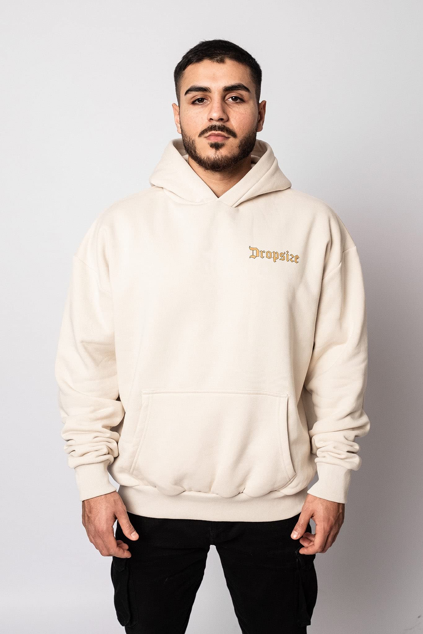 Dropsize Heavy Oversize White Dove 2.0 Coconut Milk, Urban Streetwear Oversize Maglione oversize Cotone 360 GSM con cappuccio da uomo