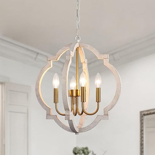 Miniatura 8 de Candelabro negro de 23.66 pulgadas para comedor, 6 luces, moderna lámpara de granja sobre mesa, lámpara de metal geométrico para cocina, isla